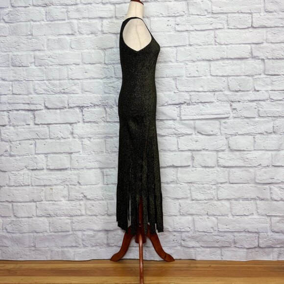 Rails Kaia Black & Metallic Gold Knit Bodycon Dress - Picture 3 of 6